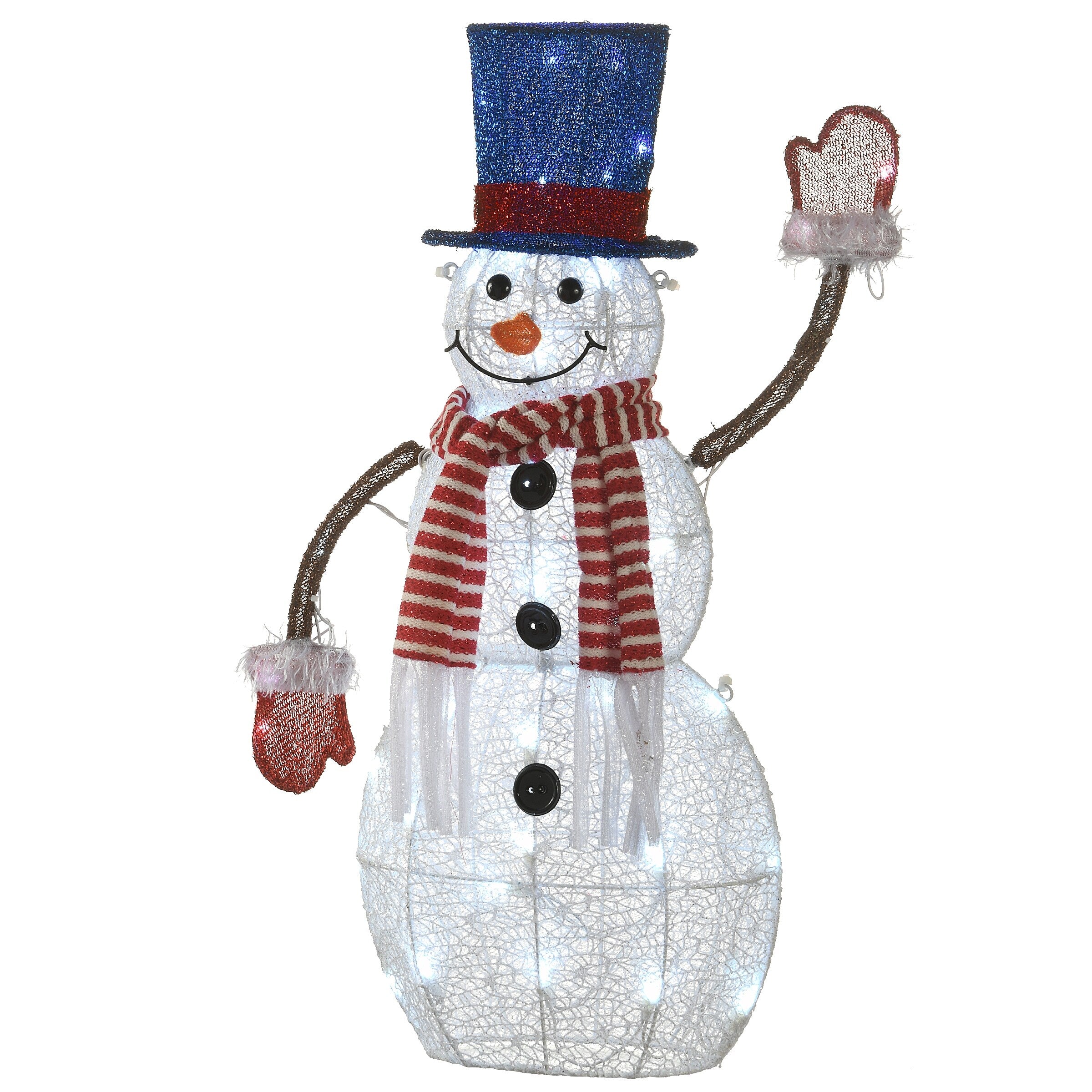 30 Pre Lit Fabric Snowman White