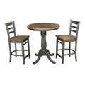 30 Round Pedestal Gathering Height Table With 2 Emily Counter Height Stools 3 Piece Set