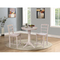 30 Round Counter Height Table And 2 Madrid Stools In Gray Set Of 3