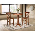 30 Round Pedestal Bar Height Table With 2 Barheight Stools