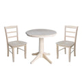 30 Round Pedestal Dining Table With 2 Madrid Chairs