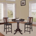 30 Round Pedestal Gathering Height Table With 2 San Remo Counter Height Stools 3 Piece Set