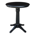 30 Round Top Pedestal Dining Table Black