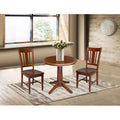 30 Round Top Pedestal Dining Table With 2 San Remo Chairs