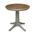 30 Round Top Pedestal Table Hickory Stone N A