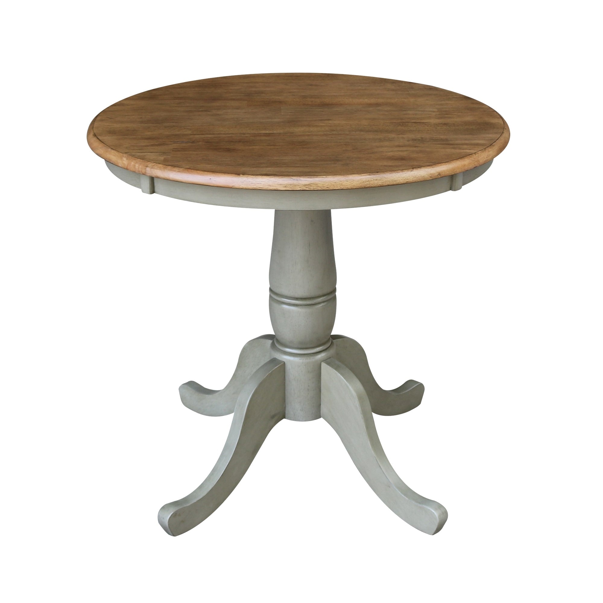 30 Round Top Pedestal Table Hickory Stone N A