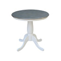 30 Round Top Pedestal Table White Heather Gray N A