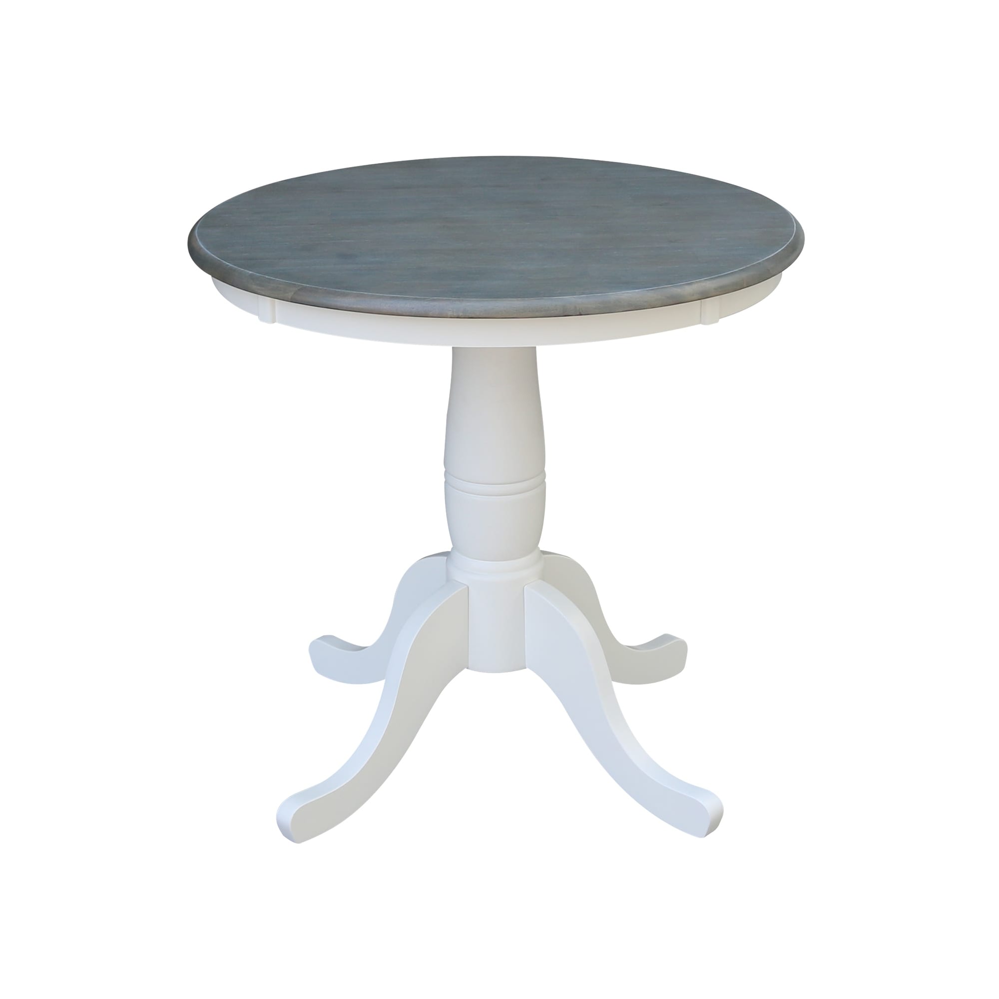 30 Round Top Pedestal Table White Heather Gray N A