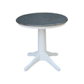 30 Round Top Pedestal Table White Heather Gray N A