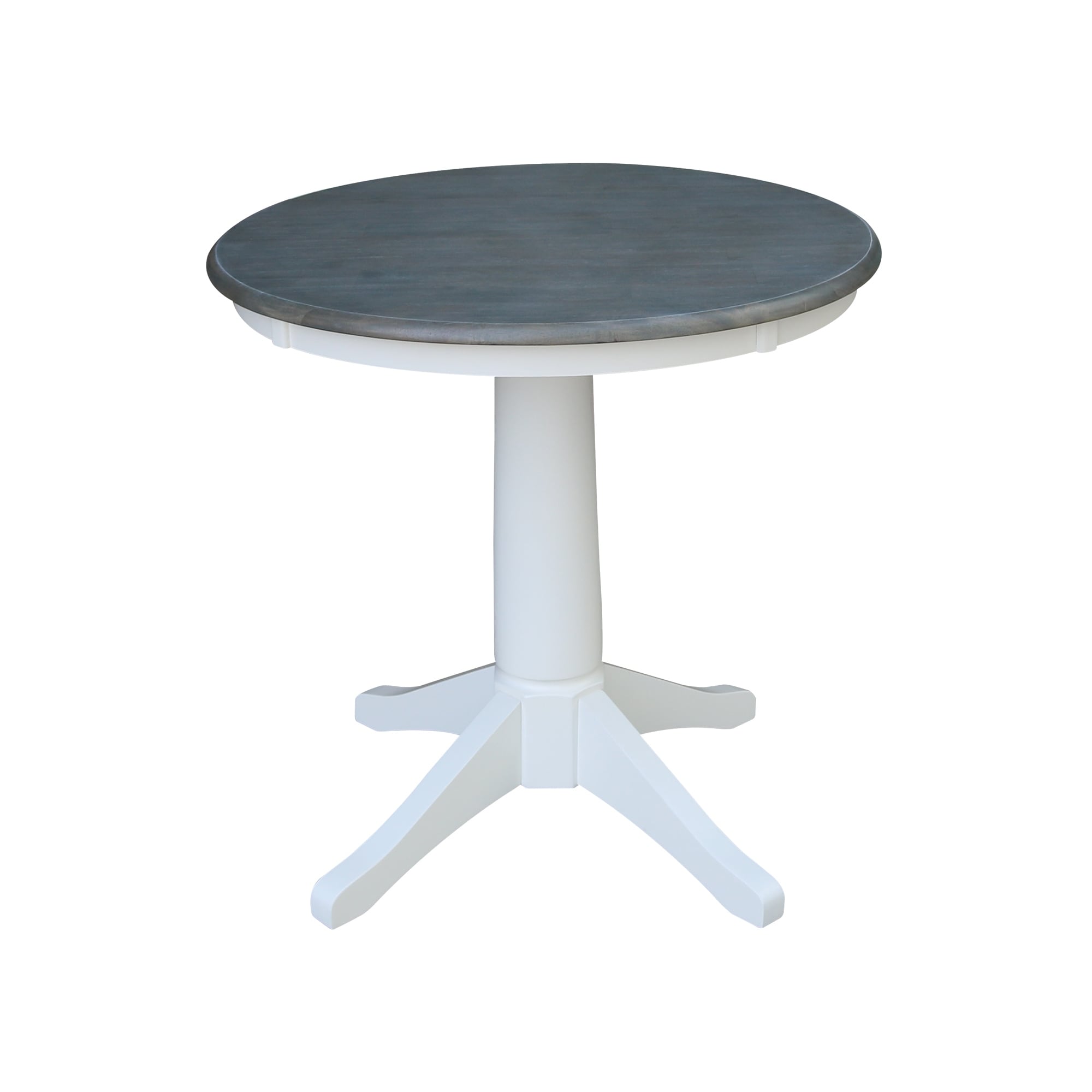 30 Round Top Pedestal Table White Heather Gray N A