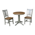 30 Round Top Pedestal Table With 2 San Remo Chairs Set Of 3 Pieces