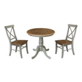 30 Round Top Pedestal Table With 2 X Back Chairs Set Of 3 Pieces