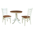 30 Round Top Pedestal Table With 2 Emily Chairs 3 Piece Set