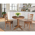 30 Round Top Pedestal Table With 2 Emily Chairs 3 Piece Set
