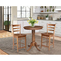 30 Round Top Pedestal Table With 2 Emily Counter Height Stools 3 Piece Set