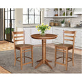 30 Round Top Pedestal Table With 2 Emily Counter Height Stools 3 Piece Set