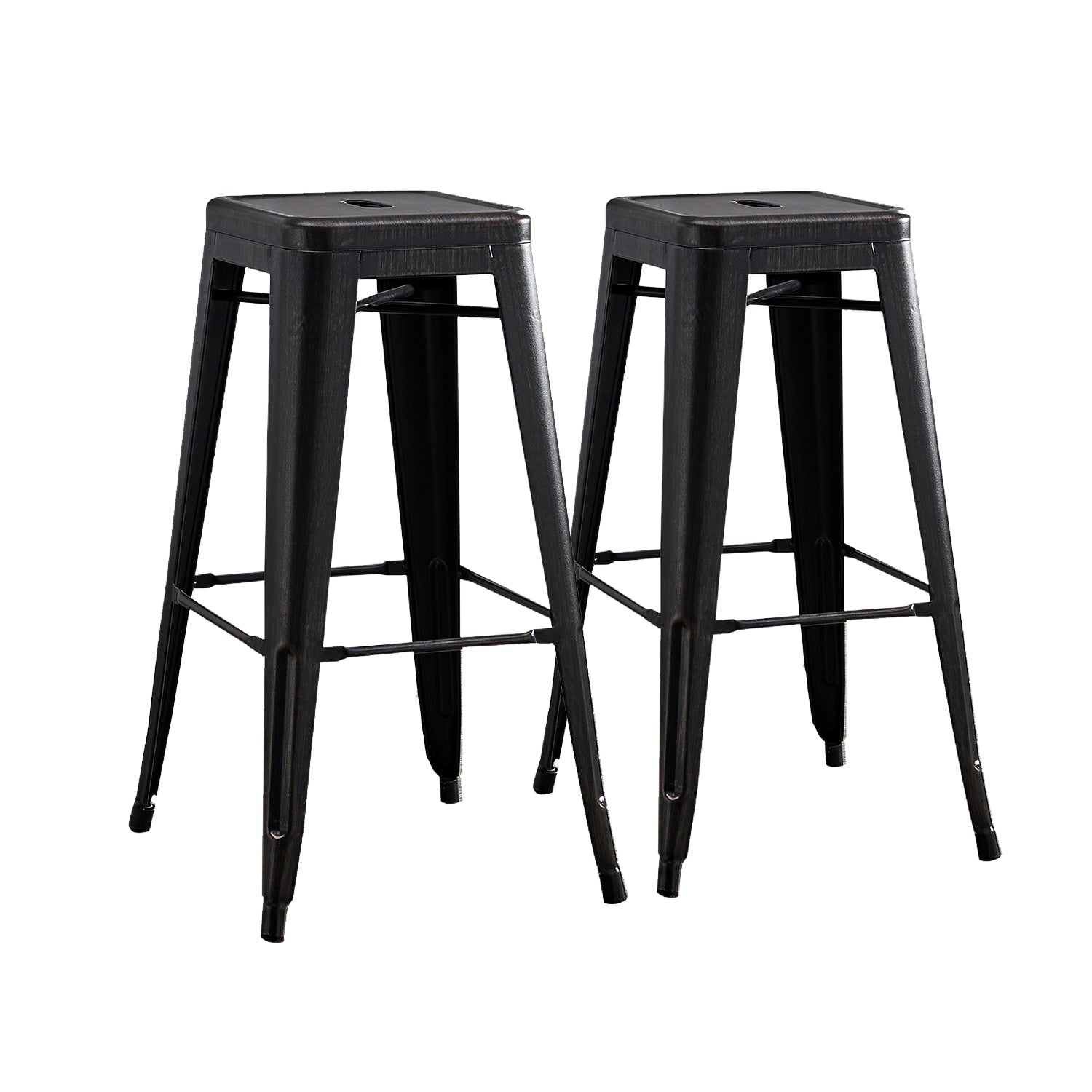 30 Seat Backless Modern Light Weight Vintage Costal Metal Bar Stools Without Back And 4 Leg Design Set Of 2