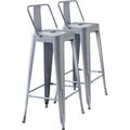 30 Seat Light Weight Industrial Contemporary Metal Barstools With Bucket Back And 4 Leg Design Seat Bar Stools Set Of 2