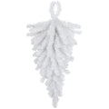 30 Snow White Artificial Teardrop Christmas Swag Unlit
