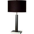 30 Tall Metal And Polyresin Table Lamp With Dark Espresso Finish Fabric Shade