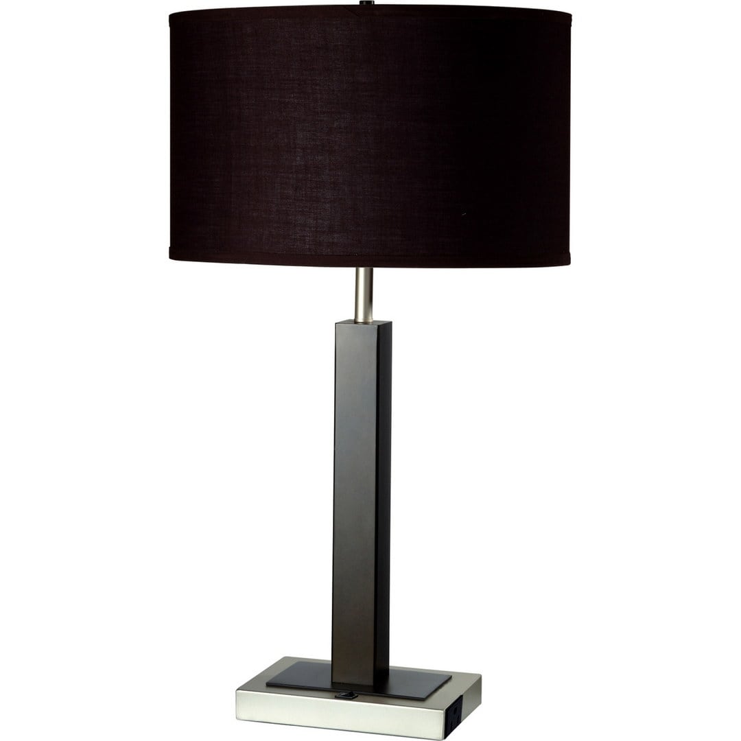 30 Tall Metal And Polyresin Table Lamp With Dark Espresso Finish Fabric Shade