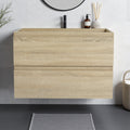 30 Wall Mounted Bathroom Vanity With Resin Sink 2 Soft Close Drawers Eco Friendly Plywood Base Kd Package