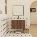 30 Wall Mounted Bathroom Vanity With Sink Combo Floating Vanity In Brown Ebony Soft Close Doors Modern Design