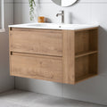 30 Wall Mounting Bathroom Vanity With Gel Sink Soft Close Drawer