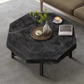 30 Wood Octagonal Vintage Patchwork Craft Wooden Table Top And Metal Legs