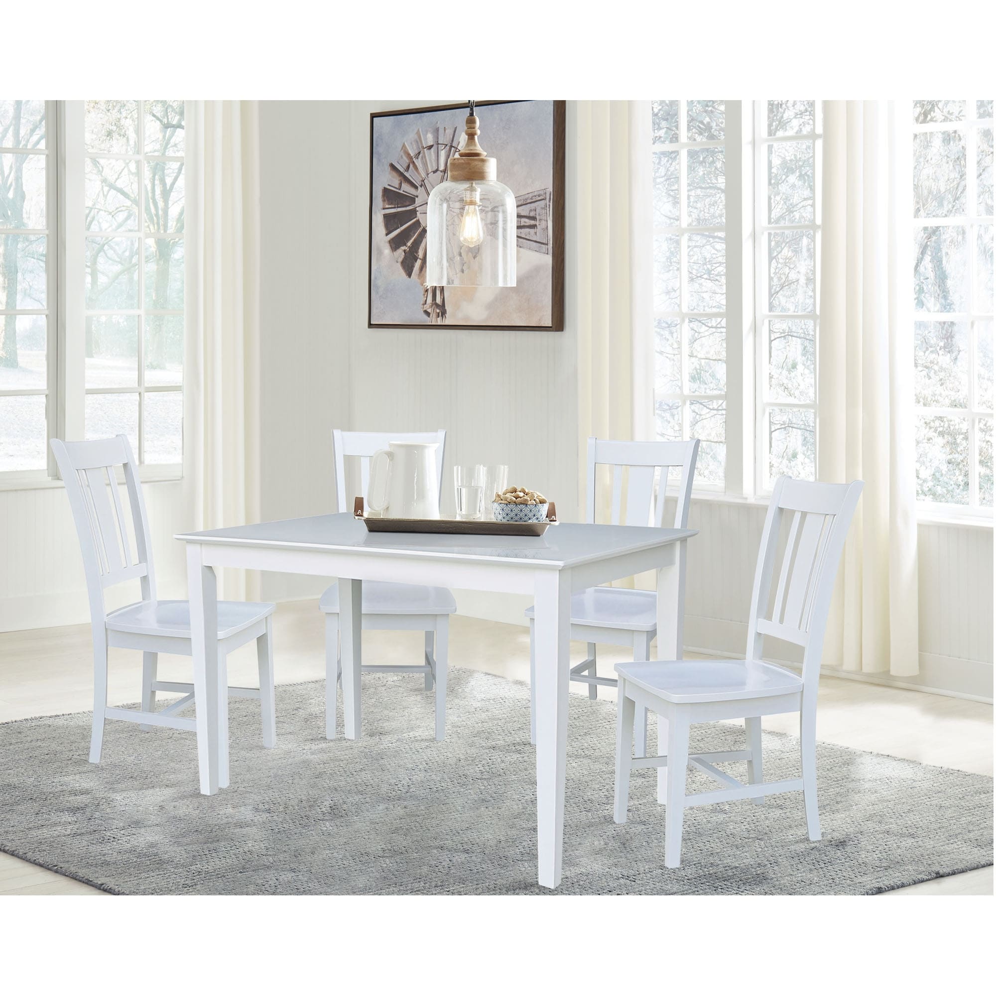 30 X 48 Dining Table With 4 San Remo Chairs 5 Piece Set