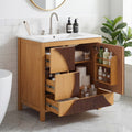 30 Bathroom Vanity With Sink Freestanding Artistic Wood Cabinet With 3 Drawers Soft Close Door Solid Wood Mdf Build
