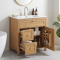 30 Bathroom Vanity With Sink Freestanding Wood Vanity Cabinet With Flip Out Drawer 2 Soft Close Drawers 1 Soft Close Door