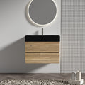 30 Inch Bathroom Vanity With Oak Engineered Quartz Sink And Soft Black Drawers One Piece Matt Basin Without Drainage And Faucet