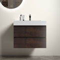 30 Inch With Sink Large Storage Wall Mounted Floating Bathroom Vanity One Piece White Sink Basin Without Drain And Faucet