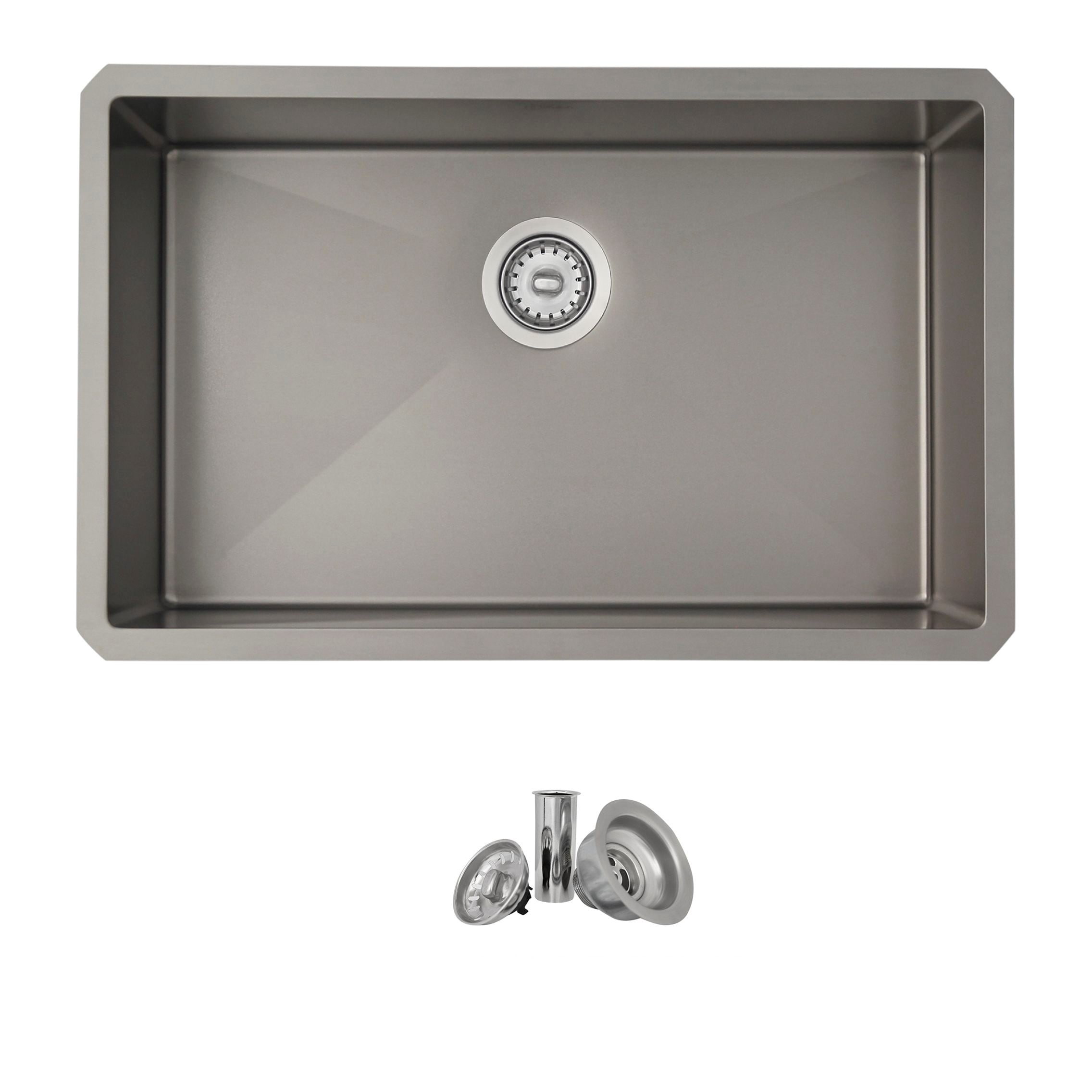 30 L X 18 W Stainless Steel Single Basin Undermount Kitchen Sink With Strainers Pearl Black 30 X 18 X 9