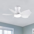 30 Modern Small Flush Mount White Ceiling Fan With Remote Contorl