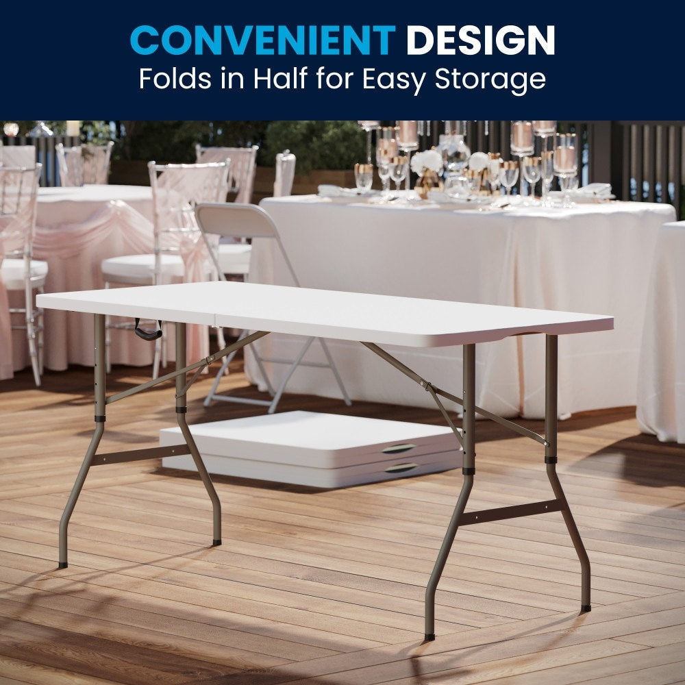 30W X 60L Height Adjustable Bi Fold Plastic Folding Table