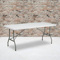 30 Inch X 72 Inch Bi Fold Granite White Plastic Folding Table