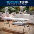 30 Inch X 96 Inch Bi Fold Granite White Plastic Folding Table