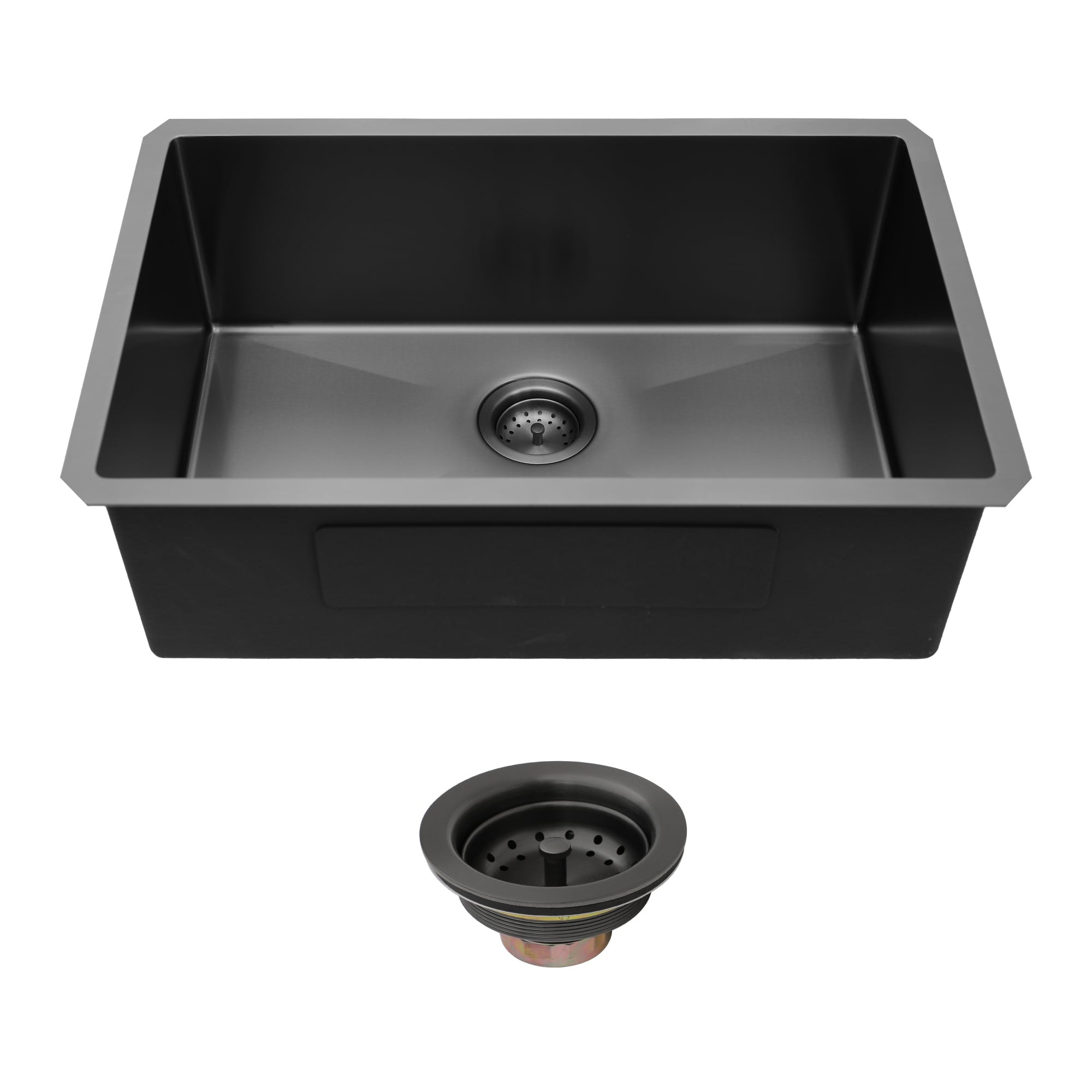 30 X18 X9 Gunmetal Black Undermount Kitchen Sink 16 Gauge Single Bowl With Drain Assembly