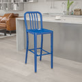 30 Inches Antique Metal Bar Stool W Back