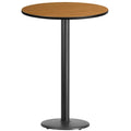 30 Inch Round Laminate Table Top With Table Base Black