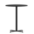 30 Inch Round Laminate Table Top With 22 Inch Table Base Black