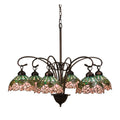 31 Inch Wide Cabbage Rose 6 Lt Chandelier