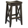 31 Inches Saddle Seat Wooden Barstool Brown