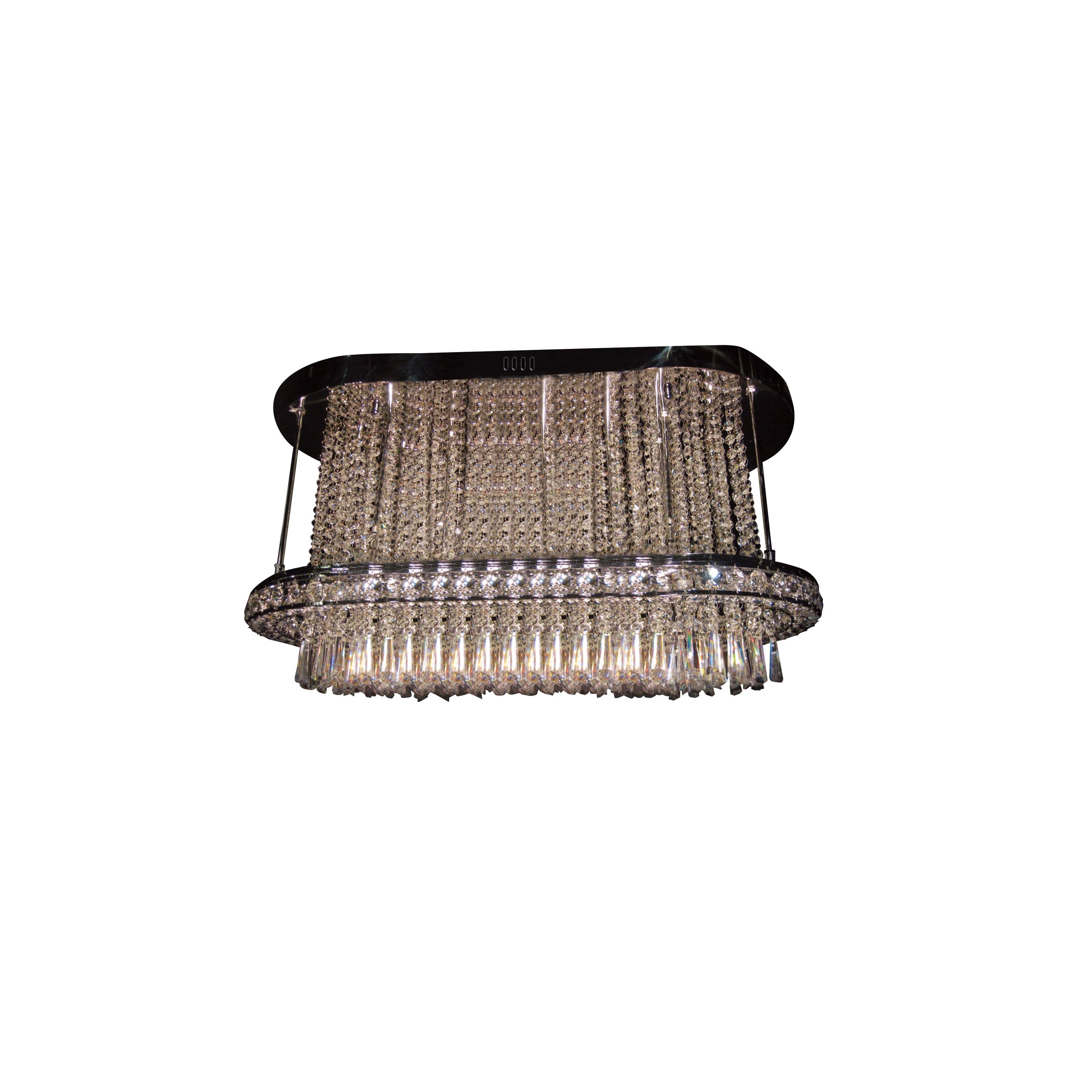 31 Light Chrome Chandelier With Clear Crystals