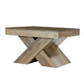 31.49 Square Wood Coffee Table With X Base For Living Room