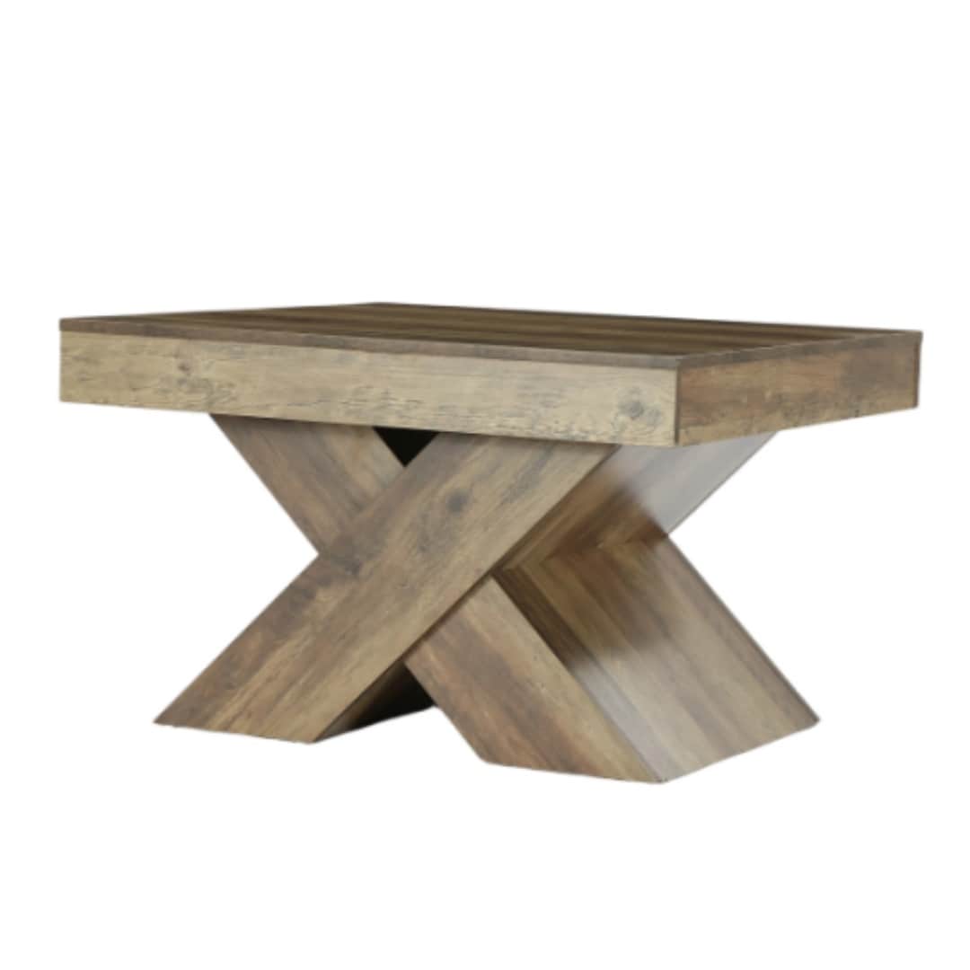 31.49 Square Wood Coffee Table With X Base For Living Room