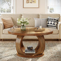 31.5 Inch Round Coffee Table 2 Tier Circle Coffee Table With Storage
