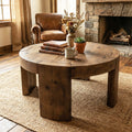 31.5 Inch Solid Wood Round Coffee Table